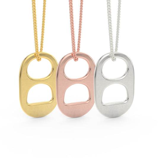 Solid 14kt Yellow, Rose and White Gold Soda Tab