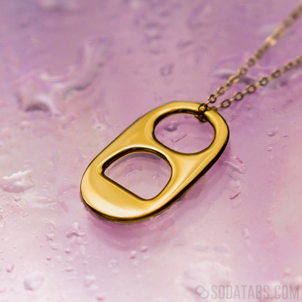 Up close view of a Soda Pull Tab necklace