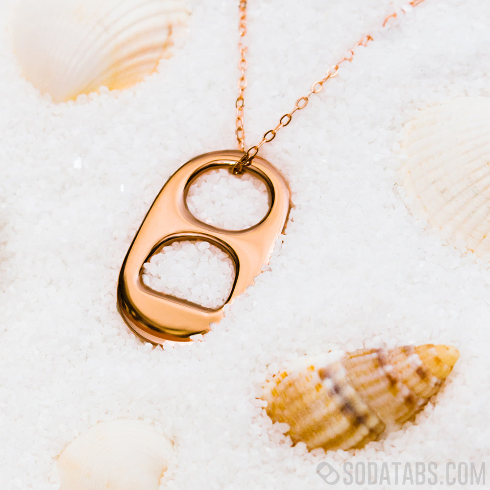 Solid 14kt Rose Gold Soda Tab